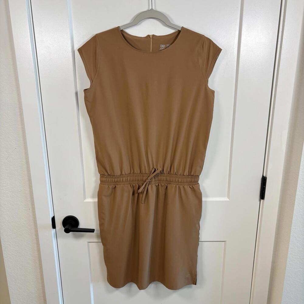 Albion Fit Going Places Dress Brown Women’s Size Small Athleisure Lightweight